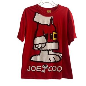 Peanuts Snoopy Red Tshirt Christmas Joe Cool Size Large Great Condition Gildan